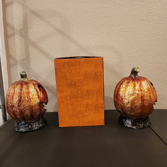 CRACKER BARREL MASQUERADE PARTY Light Up Halloween Jack O Lanterns FLAWED - Picture 4 of 16
